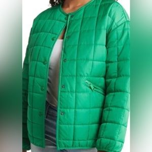 Rebecca Minkoff Kelly Green Crew Neck Boxer Lightweight Puffer Jacket S NWT